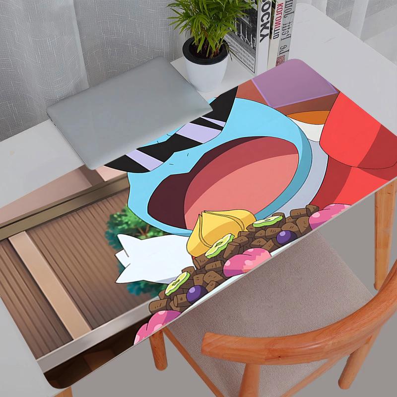 Mouse Pad Anime Gaming Accessories Edge White Mousepad Gamer PC Completo Computer P-Pokemons Squirtle Keyboard Desk Mat Varmilo
