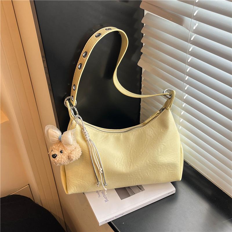 New Casual Minimalist Soft Leather Crossbody Bag Large Capacity Commute Shoulder Underarm Bag Fashion Versatile Phone Bag