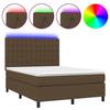 Maison Exclusive - Sommier à lattes de lit matelas et LED Marron foncé 140x190 cm
