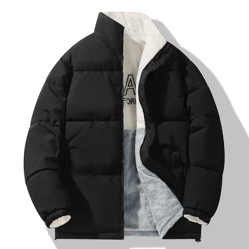 Velours d'agneau Nouvelle Veste en coton ample et polyvalente double face pour hommes et femmes Même style Veste en coton pour couples