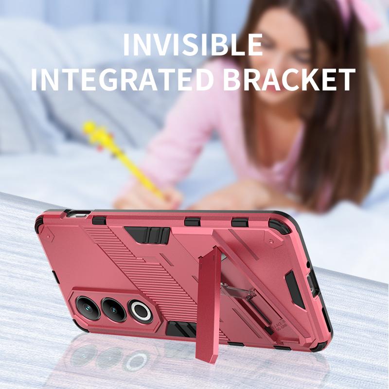 For OnePlus Ace 3 3V 2 2V Pro Punk Armor Shockproof Bumper Rugged Rubberized PC Fitted Kickstand Case Stand Holder Cover Shell