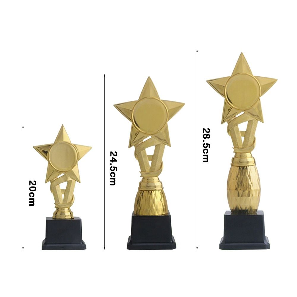 20/24.5/28.5cm Trophy Fidget Toys Plastic Trophy Pentagram Star Small Basketball Trophy Durable Material Golden Medal