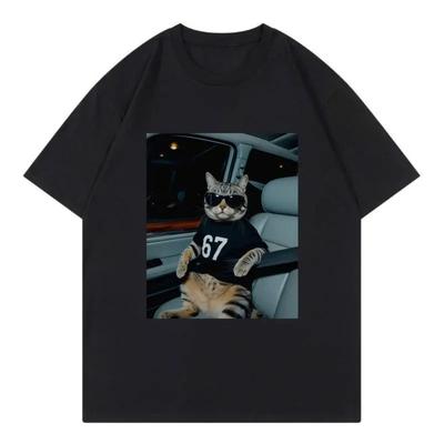 67 Cool Cat Funny Meme Graphic Printed T Shirts Women Unisex Clothing Fashion T-shirt Summer Casual Short Sleeve Women Clothing Top