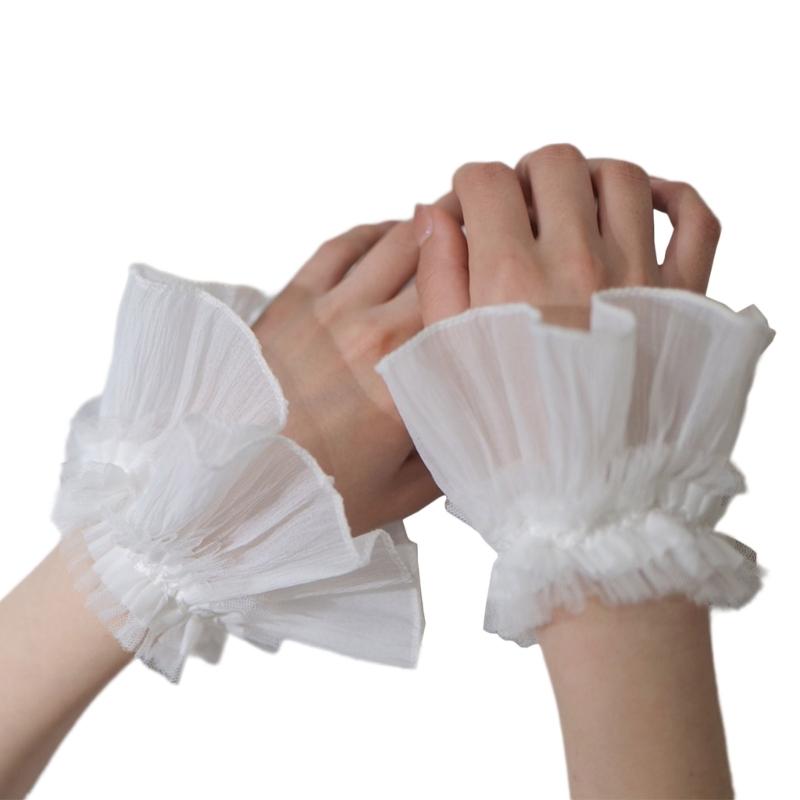 Perfect Match Removable Wrist Cuffs Flared Cuffs For For Hoodie Sweater False Sleeve Ornaments Detachable Sleeves Cuffs Tulle