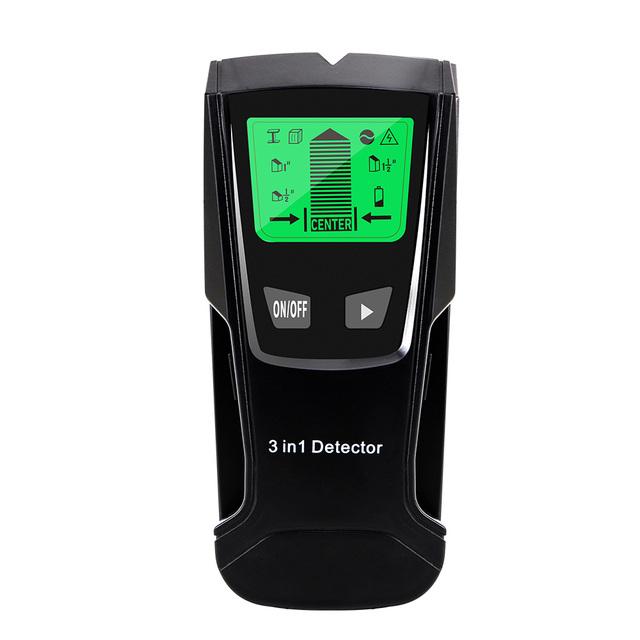 

3 в 1 портативный детектор для стен металлоискатель для поиска металлических деревянных стоек переменного напряжения провод под напряжением настенный сканер искатель электрических коробок чёрный