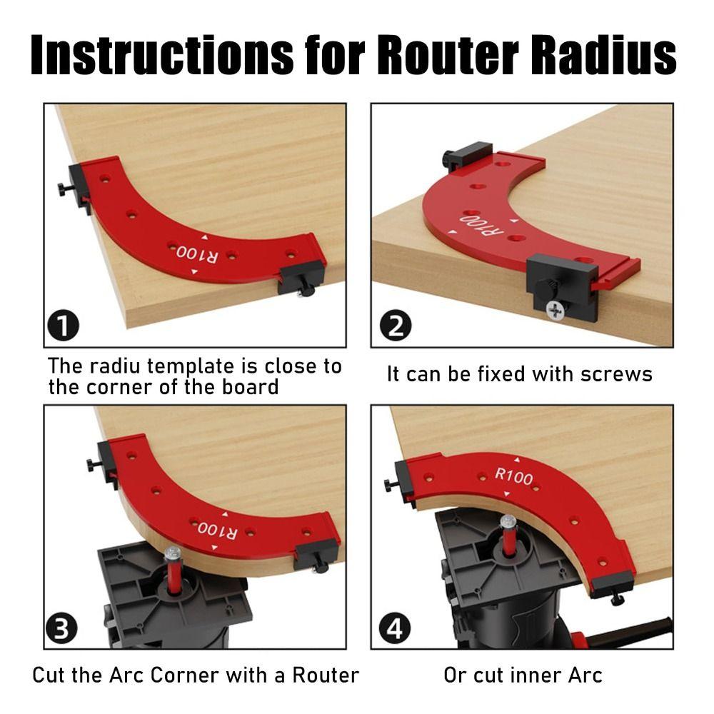Reusable Corner Routing Guide Aluminium Zinc Zinc Alloy Radius Jig Router Template  Cabinet Making