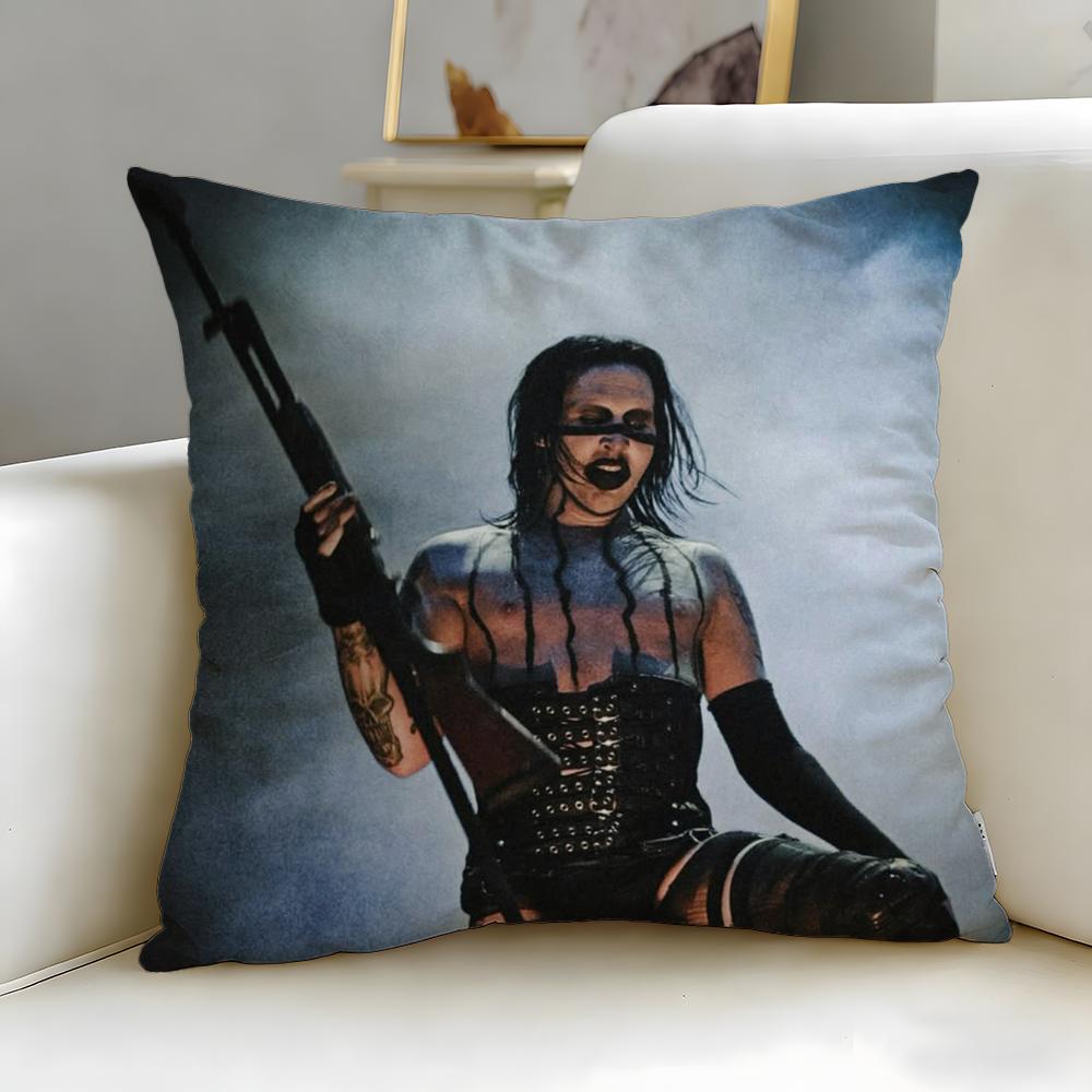 Klasická zpěvačka Marilyn Manson Povlak na polštář Měkký a snadno pratelný povlak na polštář – Všestranný pro pohovku, postel, cestování a kancelář