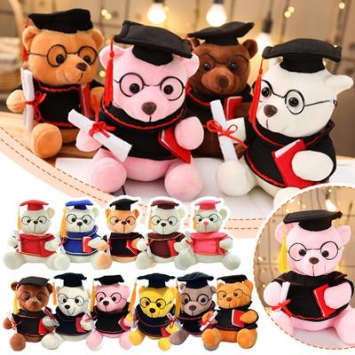 18cm Doctor Teddy Bear Plush Toy Graduation Memorial Gift Bear Toy Knowledgeable Trend Graduation Bear Pillow Plush Decorat Q0c0