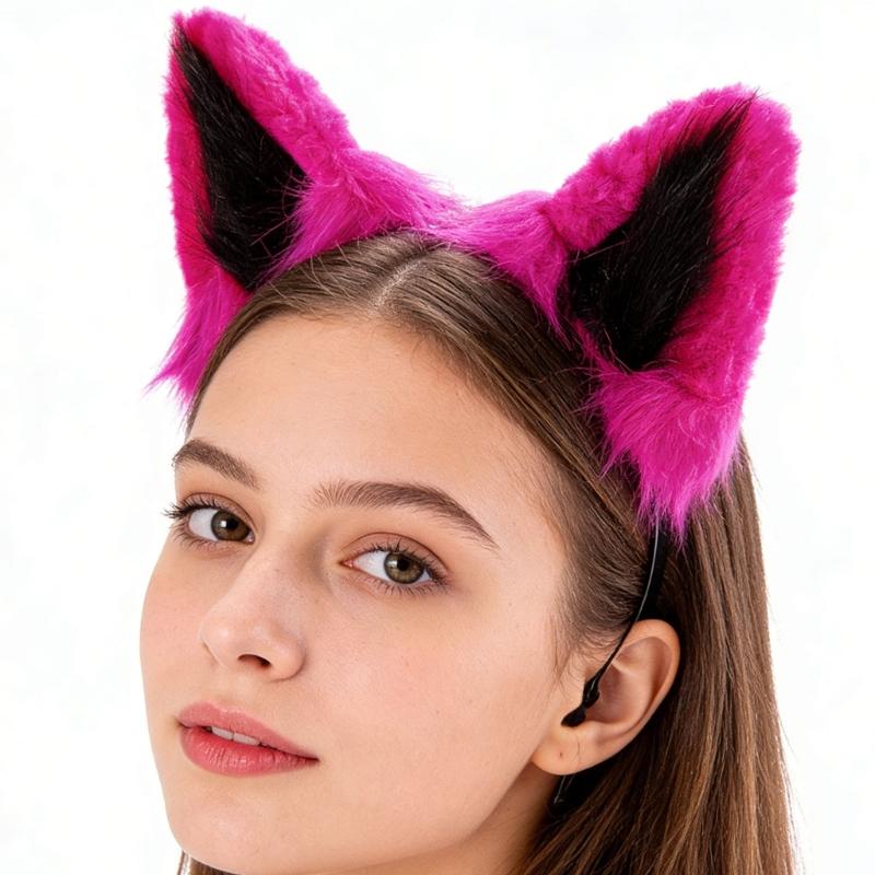 Realistic Wolf Ears Hairband Furry Headbands Plush for Coser Role Play and Photography Props