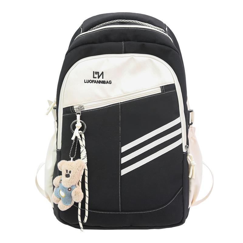 Color Block Women's Backpack Student's Large Capacity Schoolbag Travel Backpack