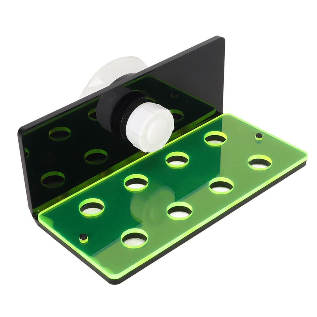 Fluorescent Green Coral Frag Holder 8 Holes Double Layers Acrylic Aquarium Coral Racks with Suction Cup for Live Corals