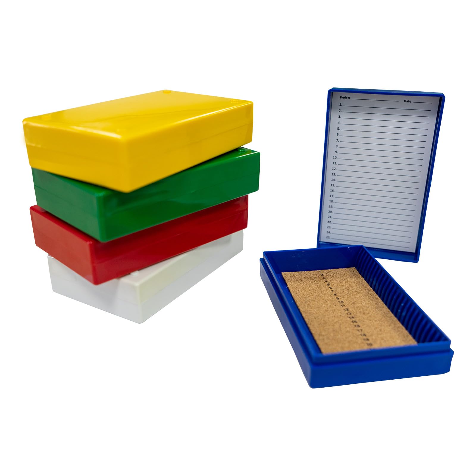 Specimen Preparted Case Box Plastic Microscope Slide Storage Box 25 Microscope Slide Storage Case Cork Lining