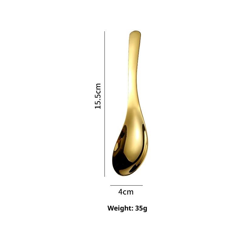 1Pc 304 Stainless Steel Serving Spoon Rust-Resistant Long Handle Soup Porridge Spoon Easy to Use Kitchen Essential Utensils