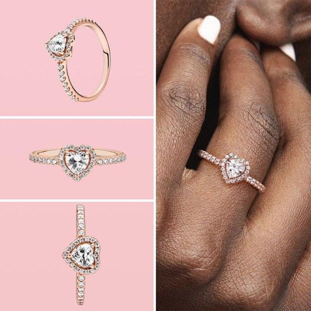 

Кольцо из стерлингового серебра 925 пробы, сверкающее синее сердце, корона, кольцо со снежинкой для женщин, оригинальные кольца из серебра 925 пробы, брендовые ювелирные изделия Joyas 8