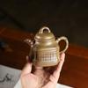 Classic Yixing Purple Clay Teapots Handmade Square Bamboo Tripod Pot Raw Ore Agilawood Mud Kettle With Infuser Zisha Teaset Gift