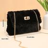 Lightweight Casual Faux Fur Crossbody Bag with Chain Strap and Turn-Lock Closure Fluffy Soft Messenger Shoulder Bag  Removable Strap and Nylon Lining
