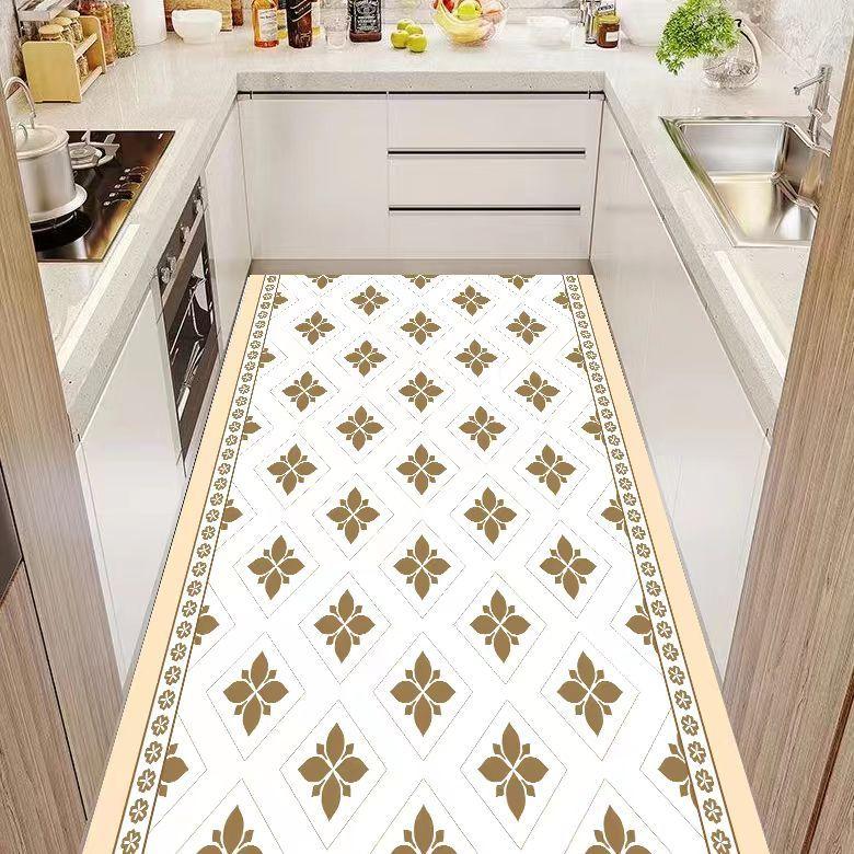 Teppich für Küche PVC Bodenmatte Wasserdicht Lederteppiche Langer Läufer Ölfest Rutschfest Fußmatten Japanische Heimdekoration Teppiche