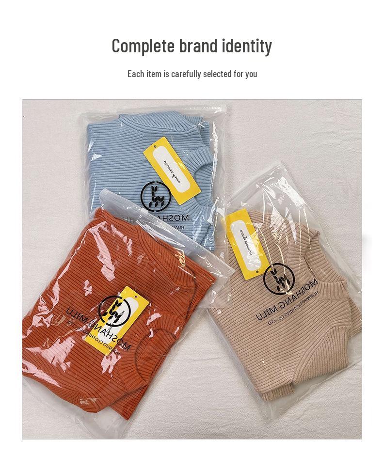 2025 Kinder Wollrollkragenpullover - Jungen Koreanischer Stil Einfarbiger Pullover Strickware