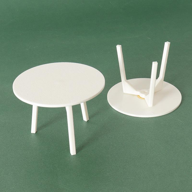 1 Piece Dollhouse Miniature White Round Table Model Simulation Furniture Decoration Diy Accessories Toys