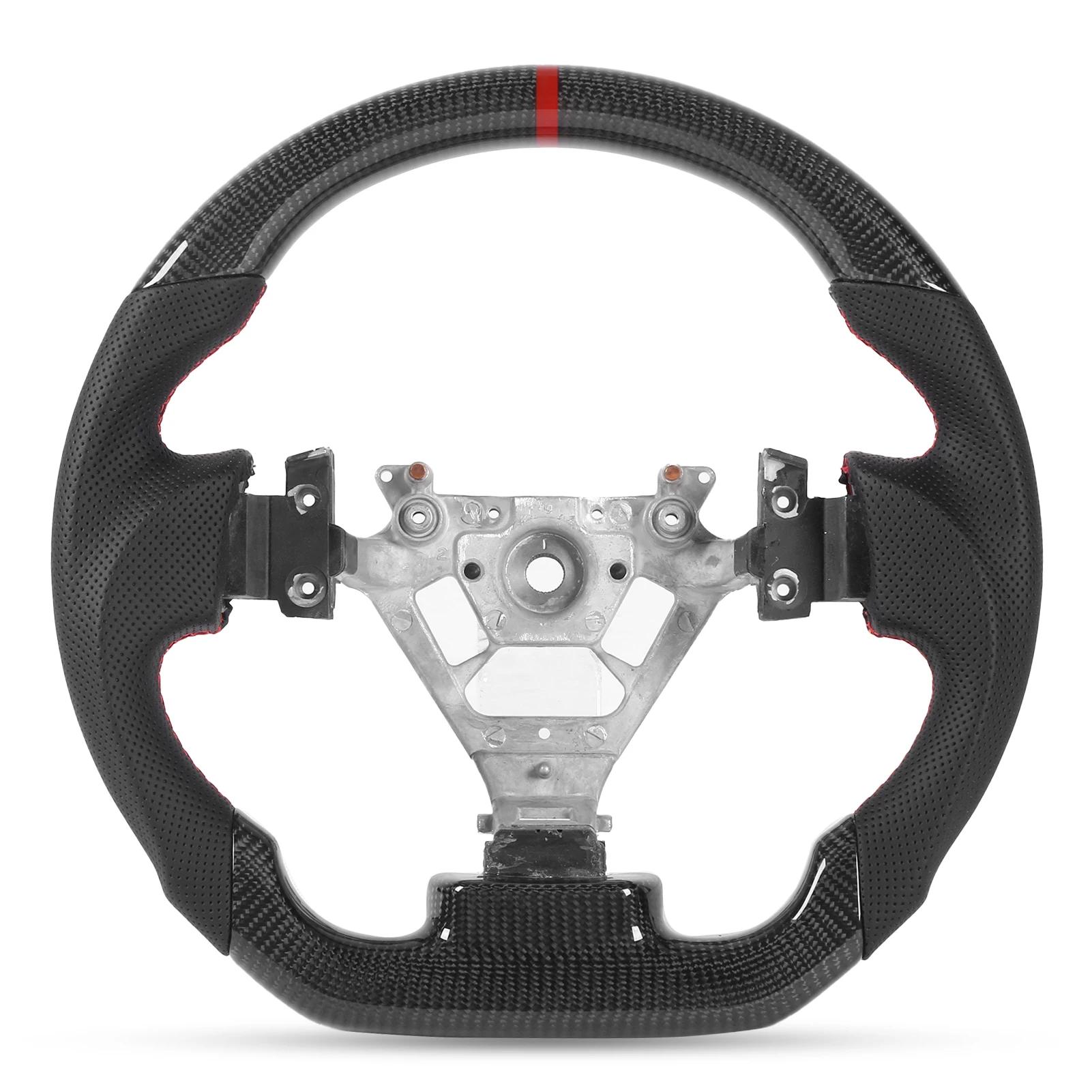 

Custom Carbon Fiber Steering Wheel Nappa Perforated Leather Fit Nappa Steering Wheel for Nissan 350z 2003-2008 Steering Wheel чёрный