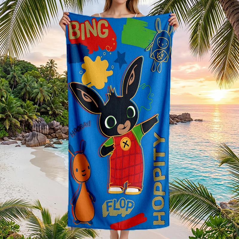 Bunny Fashion Beach Towel: Ideal for Summer Adventures Soft, absorbent and quick drying suitable for swimming and bathing