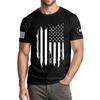 Menns moteriktige avslappede Independence Day trykte t-skjorte med rund hals og korte ermer