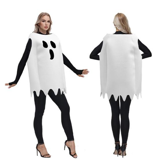 Ghost Halloween Costume Role-Playing Outfit for Adults Kid Full-Body Spooky Specter Suit Children Stage Show Costumes