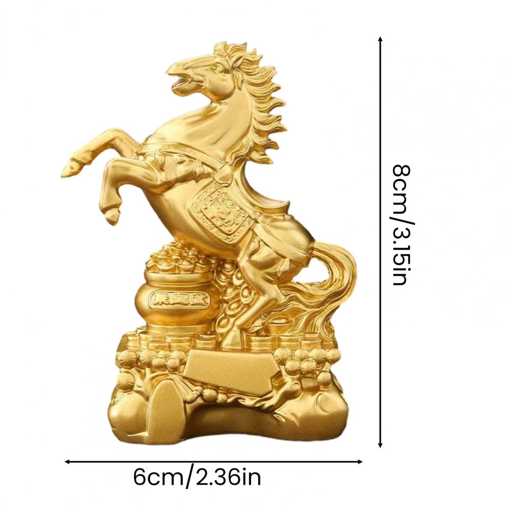 2026 Zodiac Statue Chinese New Year Blessing Horse Statue Home Decor Zodiac Horse Sculpture Golden Feng Shui Horse Sculpture