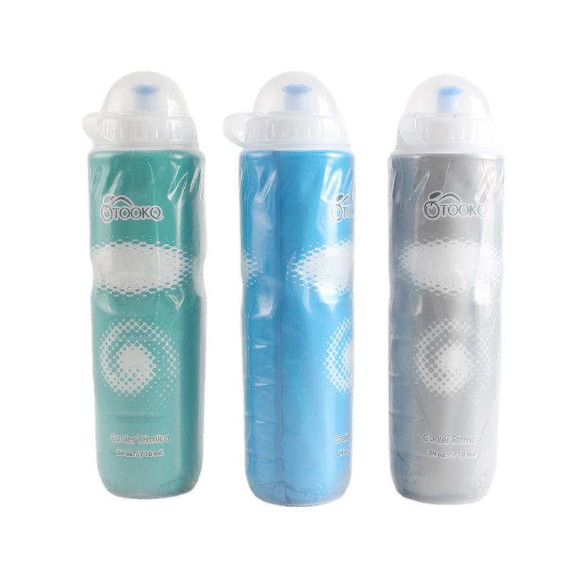 710ml Double-Layer Ice Retention Cycling Water Bottle - Outdoor Sports Plastic Flask