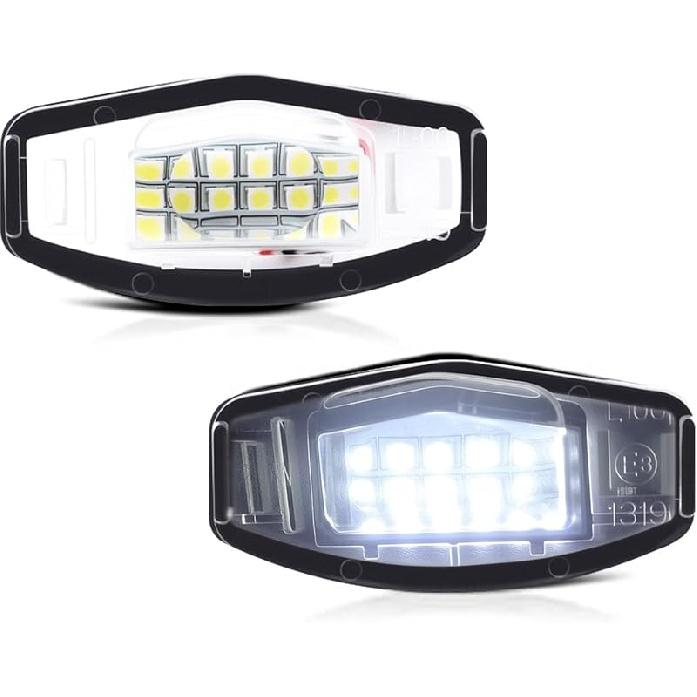 D-Lumina LED License Plate Light Tag Lamp Assembly For -UP Nissan Altima Sentra Rogue Versa, Powered By 18-SMD Xenon White LED Tag Lights, Pack Of 2