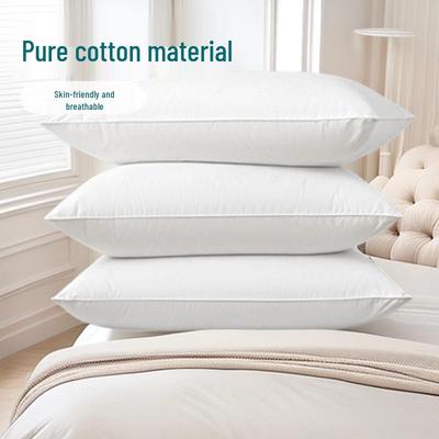 Almohada de Soporte Cervical de Trigo Sarraceno de Lujo - Ecológica, Terciopelo de Pluma 100% Algodón para Hotel y B&B