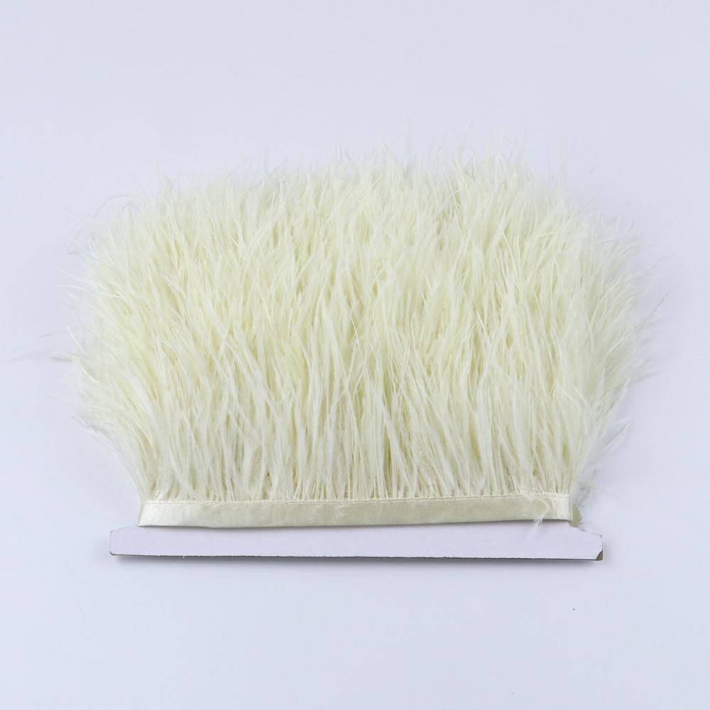 1Meter Colorful Real Ostrich Feather Trims Ribbon 8-10cm White Plumes for Party Dress Clothing Decoration Sewing Feathers Crafts
