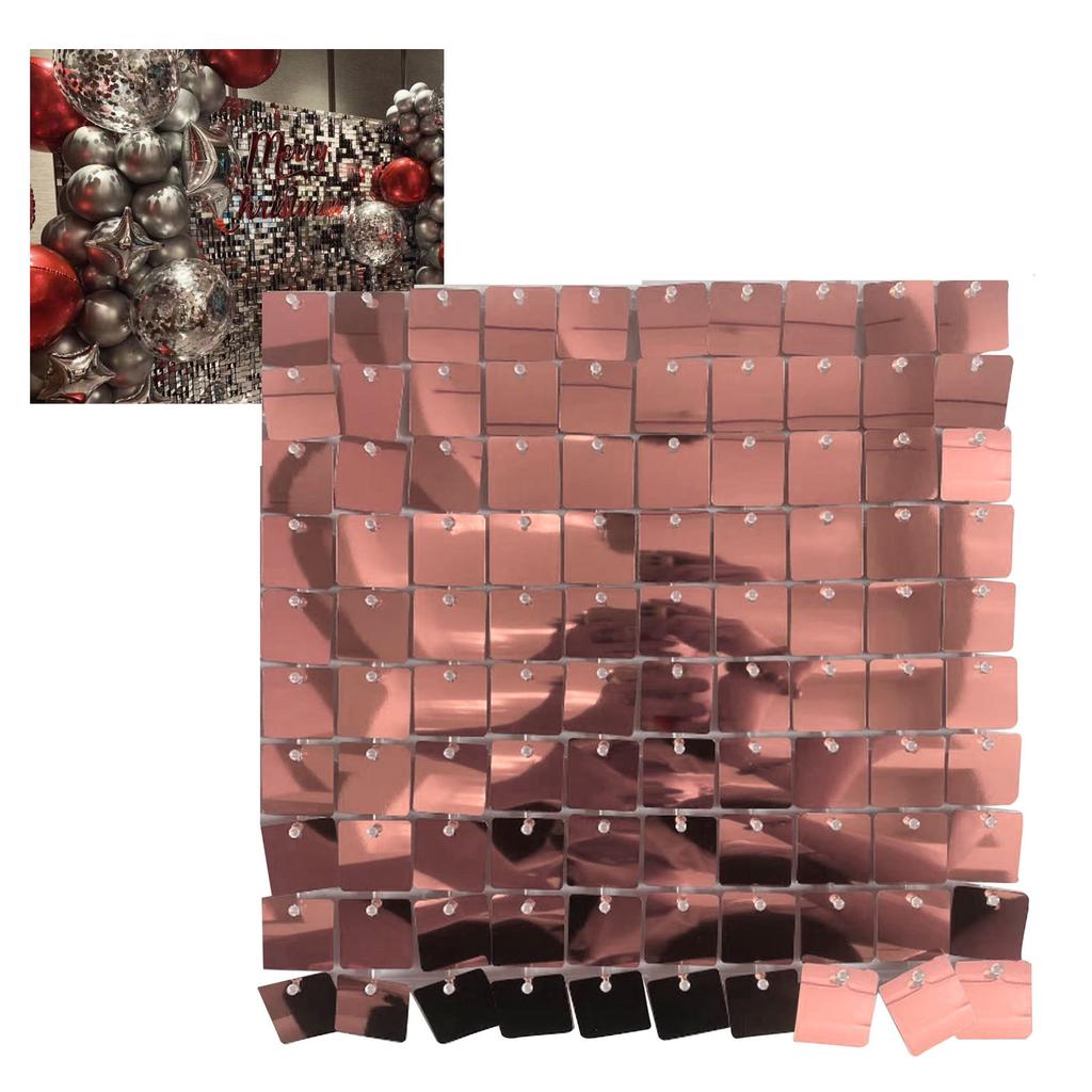Shimmer Wall Backdrop 30x30CM Wind Activated Square Sequin Wall Panel Backdrop Decor