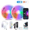 20M 12V Wifi Bluetooth Rgb Led Strip Lights APP Control Music Sync Remote Led Tape Lights Ac100-240V Adaper For Gaming Room