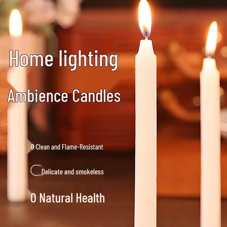 Smokeless Odorless Mini Emergency Candles for Outdoor Power Outages and Festive Use - Red and White