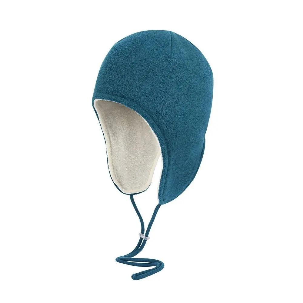Windproof Ear Flap Hat Drawstring Fleece Hat Soft Ear Protection Cap Skiing