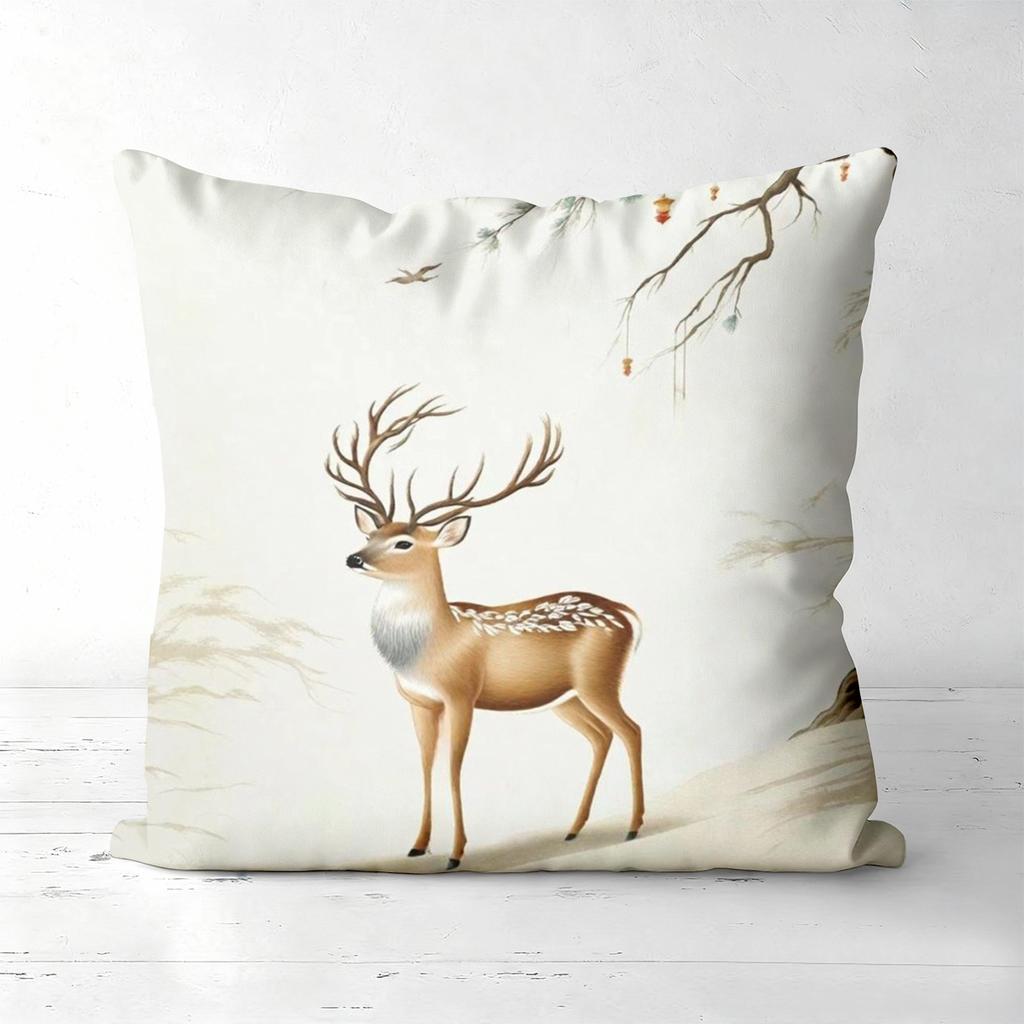 Deer And Tree Pattern Decorative Cushion Covers Polyester pillowcase, sofa decorative cushion cov Headboard Pillow