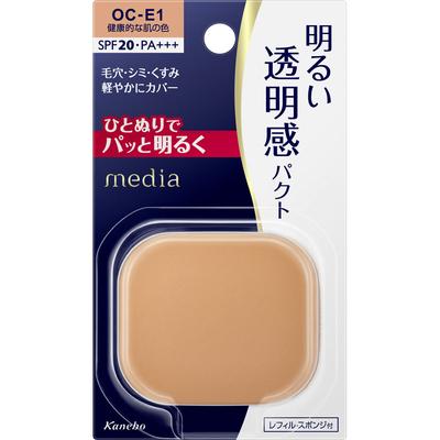 Media Bright Up Impact OC-E1 11g Skin Makeup After Preparing the Skin with a Makeup Primer, Apply a Moderate Amount To a Dry Sponge or a Sponge