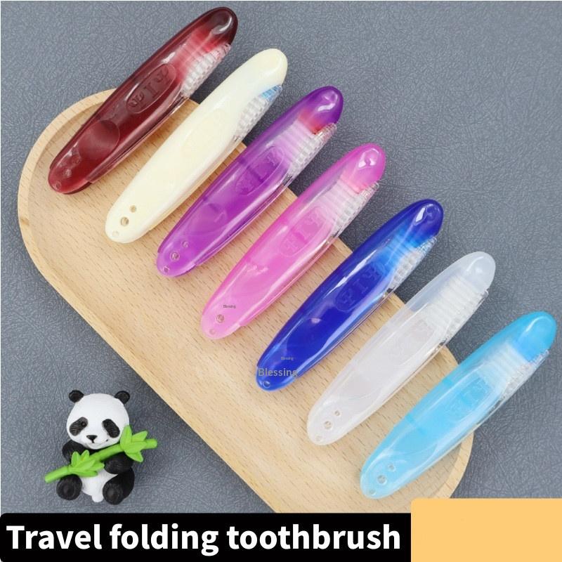 Travel Folding Toothbrush Portable Toothbrush Built In Cover Multi Color Size Collapsible Brush For Trip Daily Use Women Men