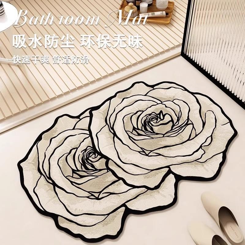 Irregular Bathroom Floor Mat Entrance Door Mat Bathroom Quick Drying Anti Slip Mat Foot Pad