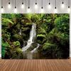 Forest Waterfall Scene Photograph Background Mossy Stream Tropical Rainforest Falls Home Decor Shower Portrait Shooting Backdrop3