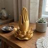 Lotus-Base Zen Chinese Style Incense Stand Praying Hand Hand Incense Burner  Tea Room