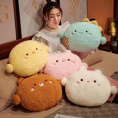 Kawaii Animal Bear Rabbit Dinosaur Pig Chick Plush Toys Cartoon Stuffed Soft Pillow Back Sofa Cushion
