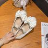 Fashion Elegant Woman Shoes with Low Heels Mary Janes Bow Tie Satin Ballet Flats Pumps Round Toe  Ladies Shoes