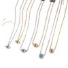 Elegant European Blue Gold-Plated Titanium Steel Eye Pendant Necklace for Women - Versatile Clavicle Chain Jewelry