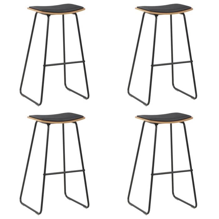 VidaXL 4x Tabourets de Bar Chaise de Pub Tabouret de Comptoir Siège de Bistro Chaise de Comptoir Salle à Manger Cuisine Noir 3054560