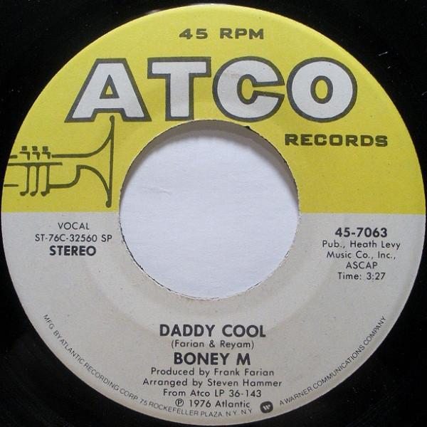 

7inch Record BONEY M. - Daddy Cool 457063 ATCO Records 1976 US Soul/Funk Used