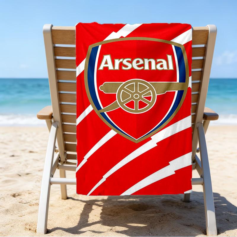 Arsenal Football Club Crest Printed Beach Towel, Super Soft Microfiber, Perfect Gift Birthday, for Pool, Beach, Travel, for family and friends