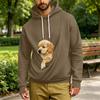 Men's Loose Fit Long Sleeve Hoodie with Thumbholes, Large Pocket and Pet Pocket