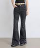 EUGGEN Contrast Slit Button Bootcut Pants_Black